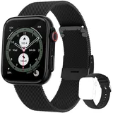 BingoFit Smartwatch Damen Herren mit Telefonfunktion,1,91 Zoll AMOLED Touchscreen Fitness Tracker, Fitnessuhr mit Pulsuhr Schlafüberwachung Blutdruck SpO2, 100+Sportmodi Smartwatch für Damen Herren