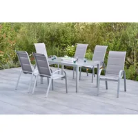 Merxx Amalfi di Lusso Set 7-tlg 6 Stapelsessel Gartentisch