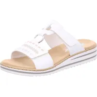 Rieker Pantoletten in Weiß/Gold - Hellgrau,Weiß - 38