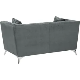 Beliani Sofa Samtstoff Grau 2-Sitzer