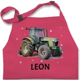Kinderschürze Schürze Kinder Jungen Mädchen - Trecker Name I Trecker Fan I Traktor Geschenk personalisiert I Geschenk Landwirt - 2-6 Jahre - Pink - kochschürze bulldog leon küchenschürze und - 2-6 Jahre