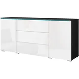 INOSIGN Sideboard INOSIGN "VERA, grifflos", schwarz-weiß (matera anthrazit, weiß hochglanz), B:150cm H:67,9cm T:39,5cm, Sideboards, Sideboard, verstellbare Einlegeböden, Wahlweise mit oder ohne Beleuchtung
