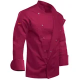 strongAnt easyMove Kochjacke Herren Langarm mit Druckknöpfen Slim Fit Chef Uniform Jacket moderne Bäckerjacke - Bordo Gr.3XL - 3XL