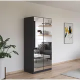 Rauch »Reflect« mit Spiegelfront, inkl. praktischer Inneneinteilung und Stoffboxen-Set grau