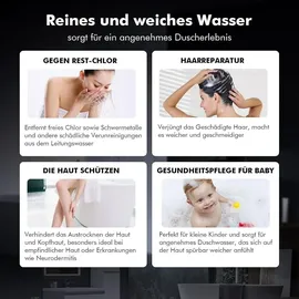 Duschkopf mit Filter Hochdruck Handbrause 1,5M Schlauch 3 Strahlarten