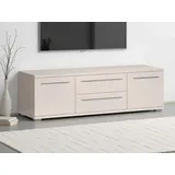 PLACES OF STYLE Lowboard PLACES OF STYLE "Piano TV-Kommode in Breite 165 oder 180 cm mit Soft-Close-Funktion", beige (beige hochglanz), B:165cm H:46,2cm T:45,2cm, Spanplatte, Sideboards, Lowboard, Hochglanz UV-lackiert, Br 180 cm mit versch. Tür- und Schubkastenmaße