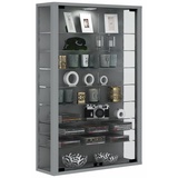 Vitrinenschrank Glas Wandschrank Vitrine Sammlervitrine Hängeschrank silber