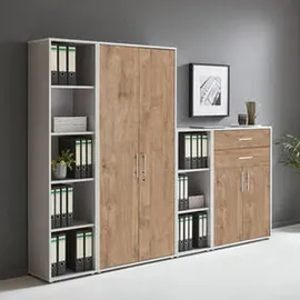 BMG Möbel Aktenschrank Office Edition Sw Set 22 Grau/Eichefarben