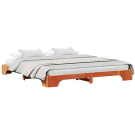 vidaXL Bettrahmen Wachsbraun 180 x 200 cm Massives Kiefernholz 872853