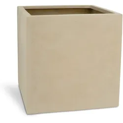 Polystone Pflanzwürfel - glatte Oberfläche 50 cm crème