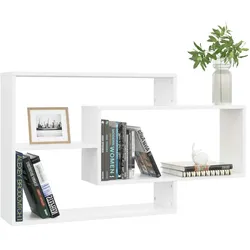 vidaXL Wandregale Weiß 104x20x58,5 cm Holzwerkstoff