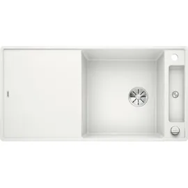 Blanco Axia III XL 6 S-F weiß + Excenterbetätigung + InFino + Glasscheidbrett