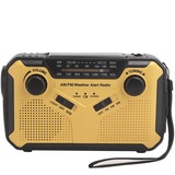 Tragbares Outdoor-FM-AM-Radio für SOS, Notfallradio Solar mit Tragbarer 2500-mAh-Batteriekapazität, Helle LED-Taschenlampe und Leselampe, Handkurbel-Wetterfunk