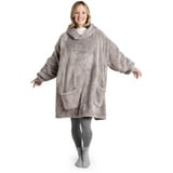 Blumtal Hoodie Ärmeldecke Unisex - flauschig mit Ärmeln - OEKO-TEX zertifiziert mit Ärmeln und Fußtasche grau L