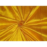 100% Pure Seide Dupionseide Stoff Golden Gelb 137,2 cm mit Teppich in grober Weboptik by the Yard