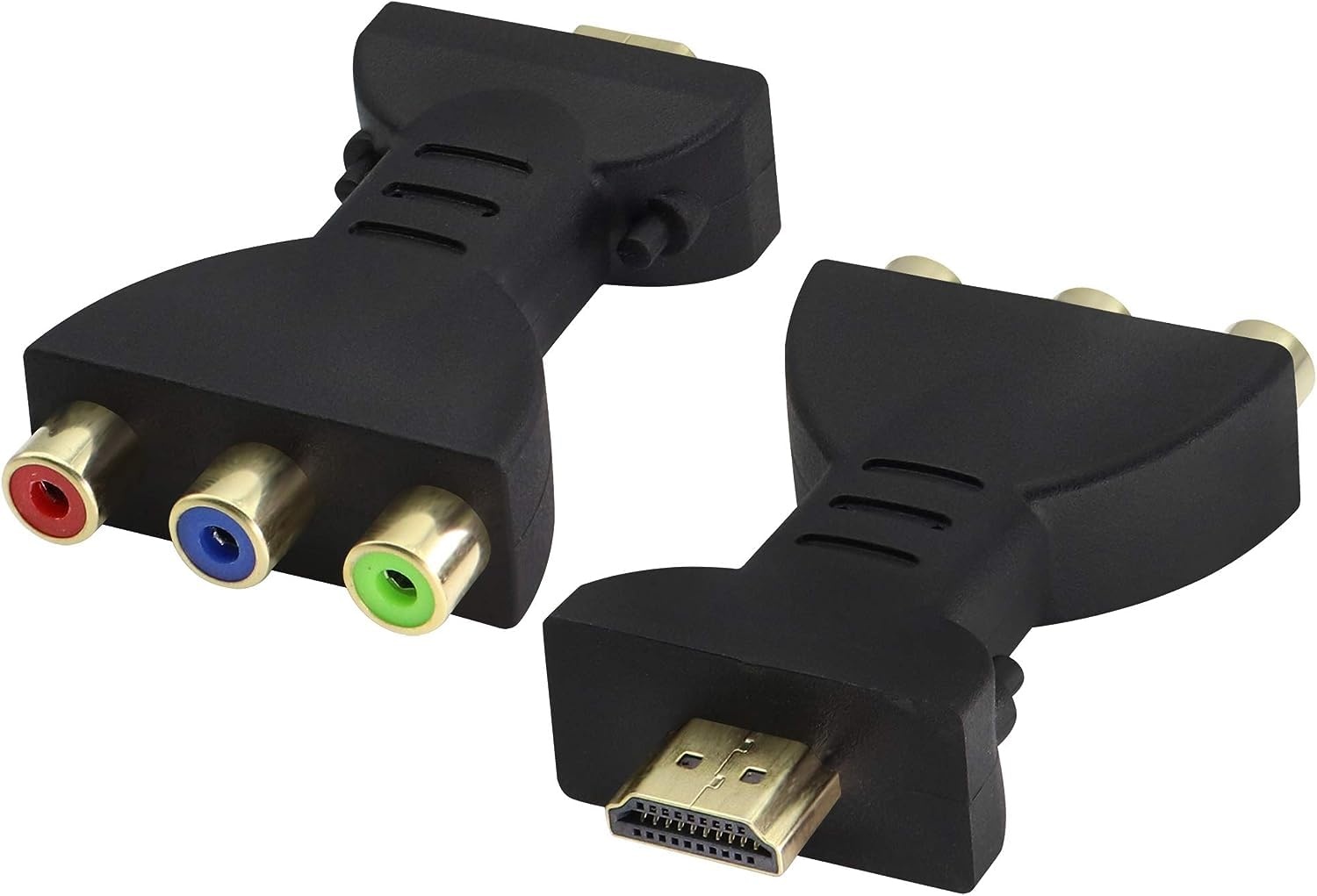 zdyCGTime 2 HDMI RCA Audio und Videoadapter, digitales 1080P 3 Wege Splitter Signal AV HDMI zu 3 RCA Audioadapter Schnittstellenkonverter, geeignet für PC, HDTV, DVD, Projektor usw.