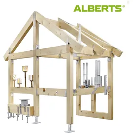 GAH Alberts Alberts 214968 H-Pfostenträger | feuerverzinkt | lichte Breite 91 mm Gesamthöhe 600 mm | Materialstärke 5 mm | 2er Set