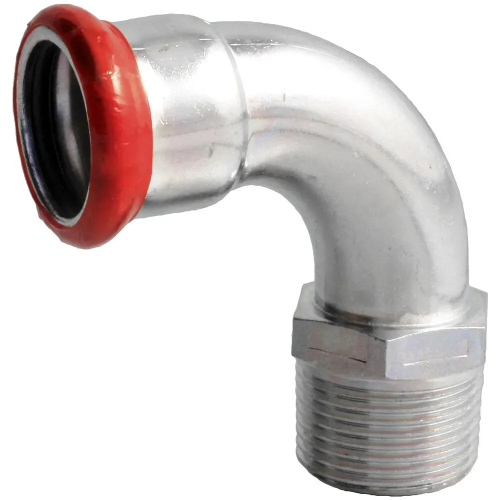 C-Stahl Pressfitting M Kontur Übergangsbogen 90° (AG) (Ausführung: 22 - 3/4''AG)