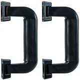 HMF 14971-02 Koffergriff, Tragegriff aus Kunststoff 2 Stück 16,5 x 7,5 cm, Schwarz