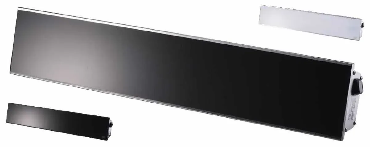 Burda Relax Glass IRA IP65 Remote Dimmer / 2200 Watt (Farbauswahl: Gehäuse: silber  / Front: schwarz) - 333951