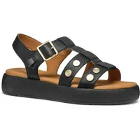 GEOX CAMALEI E Flat Sandal, Black, 37