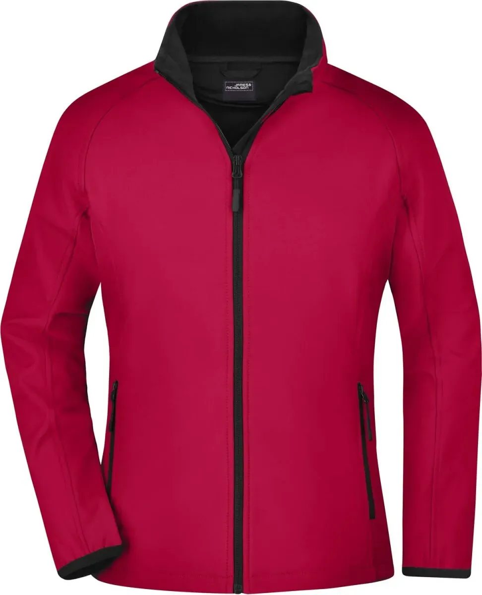 James & Nicholson Damen 2-Lagen Promo Softshell Jacke Softshell-Jacke JN1129 red/black XL