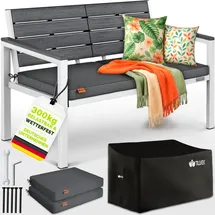 tillvex Gartenbank 3-4 Sitzer 300 x 60 x 91 cm Weiß