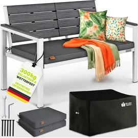 tillvex Gartenbank 3-4 Sitzer 300 x 60 x 91 cm Weiß