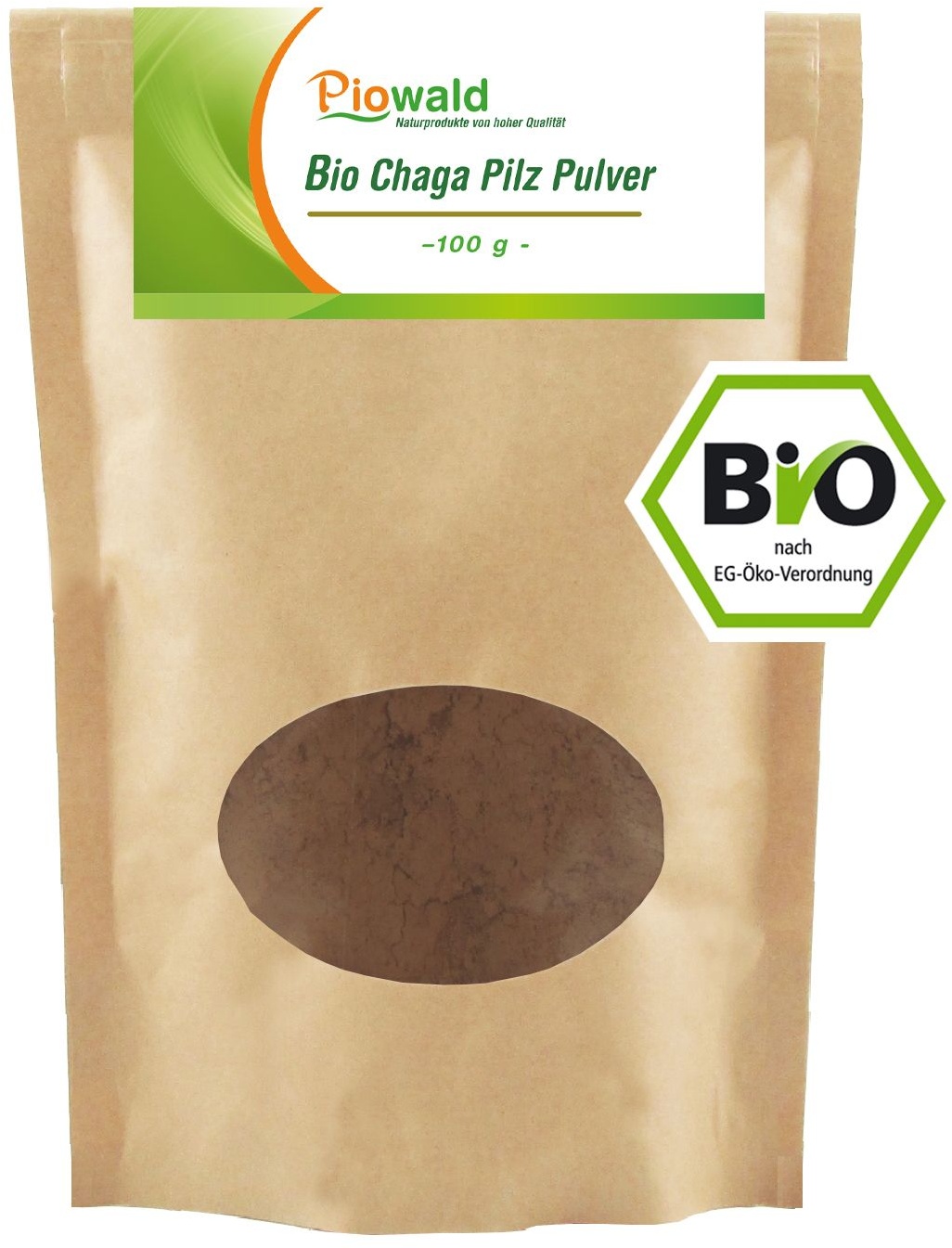 Piowald BIO Chaga Pilz Pulver 0,1 kg