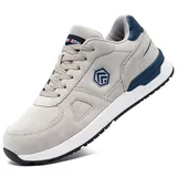 LARNMERN PRO Sicherheitsschuhe Arbeitsschuhe Herren Leicht Stahlkappenschuhe S1 Anti-Statisch Atmungsaktiv Sportlich Schutzschuhe Grau Größe 43EU - 43 EU