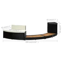 vidaXL Whirlpool-Umrandung Schwarz Poly Rattan und Akazienholz