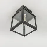 QAZQA Outdoor-Deckenleuchte Edelstahl 1-flammig E27 schwarz