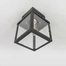QAZQA Outdoor-Deckenleuchte Edelstahl 1-flammig E27 schwarz