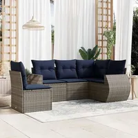 vidaXL Gartensofa-Set 5-tlg. grau