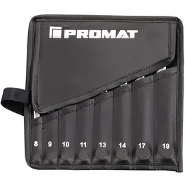 Nordwest Handel AG Ringmaulschlüsselsatz 8tlg.SW 8-19mm Form A CV-Stahl in Rolltasche PROMAT
