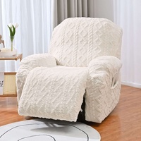 CAMZ 4 Stück Sesselschoner für Relaxsessel Samt, 1 Sitzer Sesselbezug Fernsehsessel Flanell Massagesessel Liegesessel Sofabezug mit Tasche