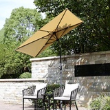 QQAA 200cm Halbrund Sonnenschirm, Marktschirm, Rechteckiger Gartenschirm mit Neigung und Kurbel für Garten,Terrassen,Höfe,Schwimmbäder (Color : Beige)