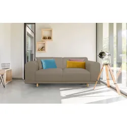 2-Sitzer ANDAS "Maroon", beige, B:200cm H:82cm T:96cm, Struktur grob ( 100% POLYPROPYLEN, Struktur fein ( 100% Polyester), Struktur (100% Polyester), Sofas, 2-Sitzer-Sofa Polstermöbel, in skandinavischem Design, mit losen Kissen