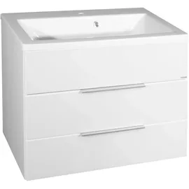 Fackelmann Waschbeckenunterbau 79,5 cm Kara Weiß 2 Schubladen