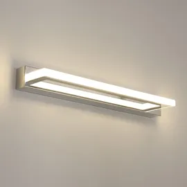 ELLE 7-w-led-spiegelleuchte (42 Cm), Wasserdicht IP44, 6000 K Kaltweißes Licht, 600 Lm, Edelstahl Und Acryl