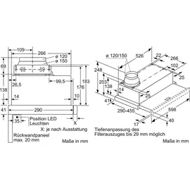 Bosch DFM064W54 Flachschirmhaube 60 cm silbermetallic
