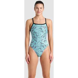 Badeanzug Damen arena Escape Challenge-Back - Black-water Blue Multi - 38