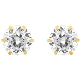 Amor Paar Ohrstecker AMOR "2013836", gold (gelbgoldfarben), Ohrringe, Damen, 8mm, Gelbgold 375, mit Zirkonia (synth.)