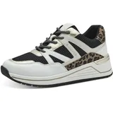 s.Oliver Damen Sneaker flach Sportlich Wedges, Mehrfarbig (White/Black), 40 EU