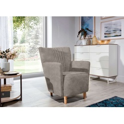 Stylefy Sessel Sono (Armlehnensessel), gepolstert, mit Armlehnen und Rückenlehne, frei im Raum stellbar, Schaumstoff T28 und HR 35, Skandinavisch Design grau