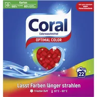 Coral Waschpulver Optimal Color effektives Colorwaschmittel für länger strahlende Farben 4x 22 WL