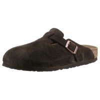 Birkenstock BOSTON LEVE Clog Flats, Slides, Hausschuh mit verstellbarer Schnalle, schmale Form braun 41 EU