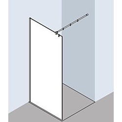 Kermi Filia Glasanlage teilgerahmt FITPF10020VAK 100x200cm, silber hochglanz, ESG klar, 90Grad Stabilisierung