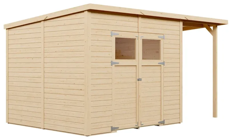 Bertilo Gerätehaus Amrum 4 Plus XL: 383 x 238 cm - naturbelassen - 14 mm
