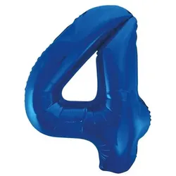 Folienballon Zahl 4 blau